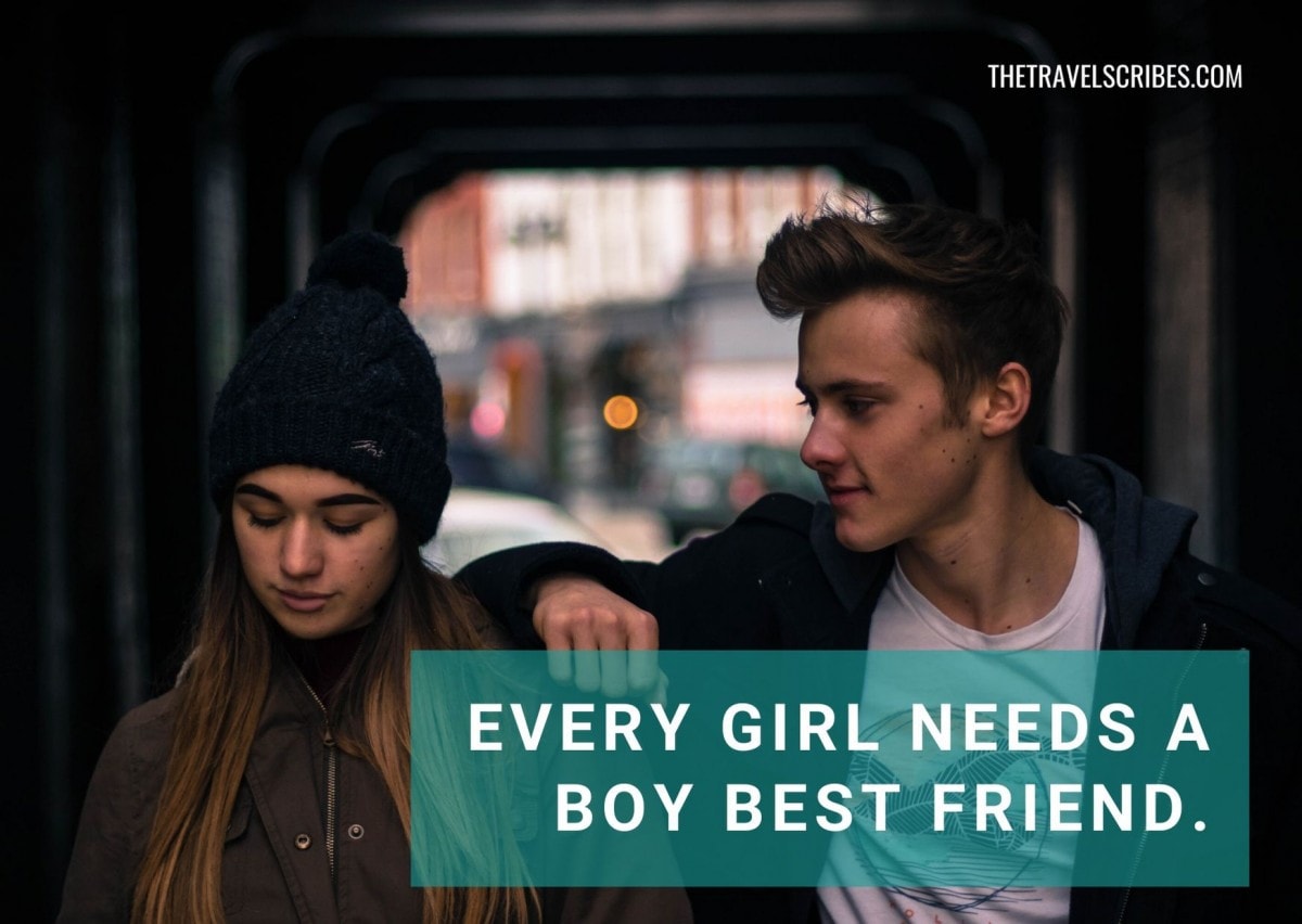Caption for friends - boy friend
